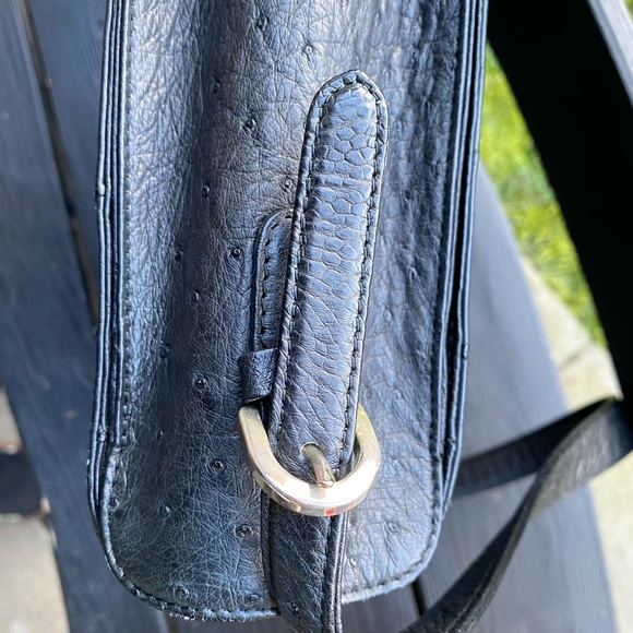 Ostrich Leather Shoulder Bag - Picture 7 of 8